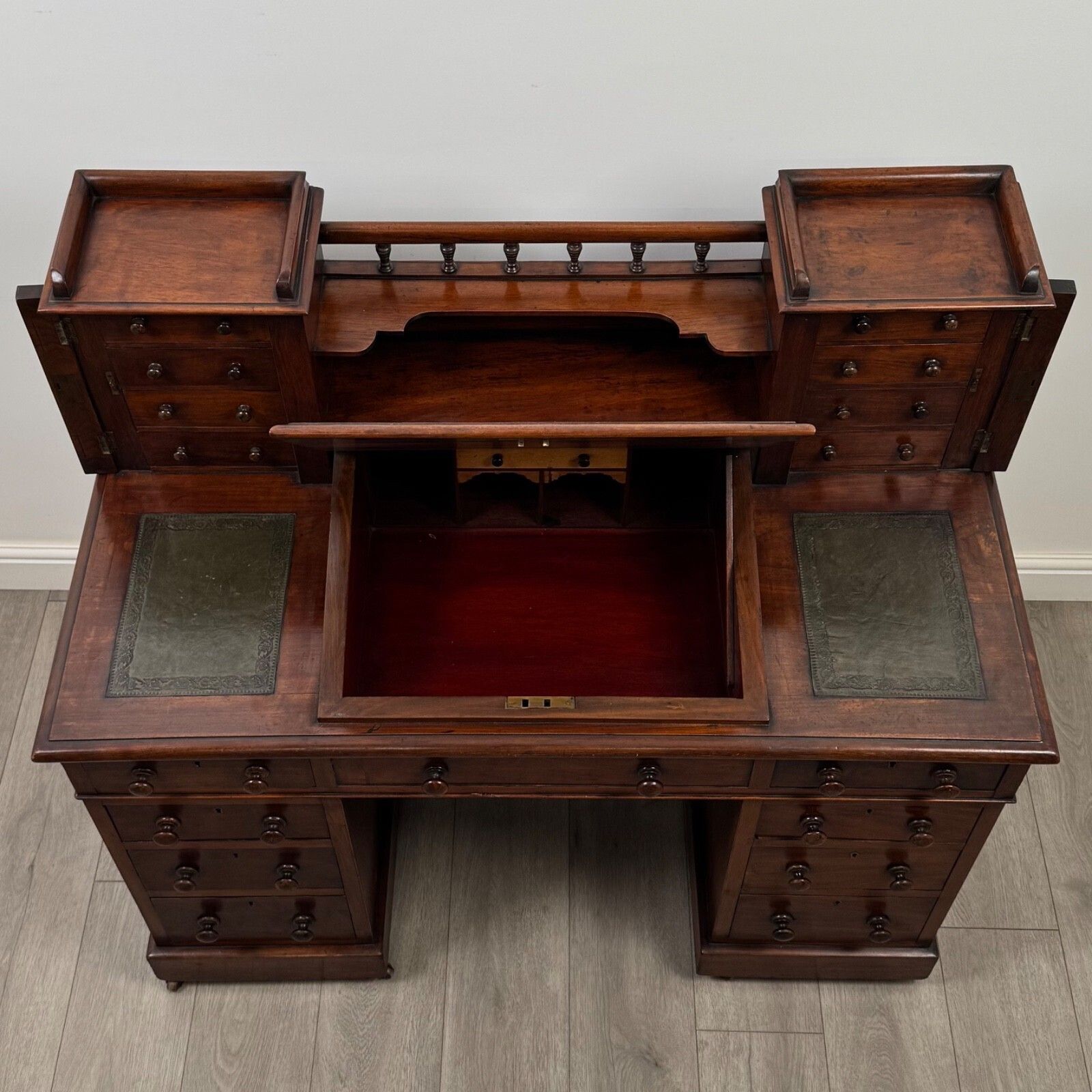 Furniture Antique 19th Century Victorian Dickens Desk In Mahogany ( Af 5416 ) photo