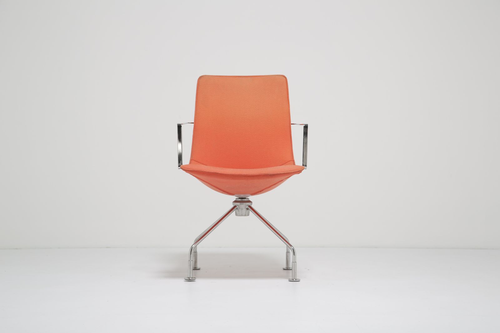 Orange Fabric And Chrome Swivel Office Chair ‘Comet’ By Gunilla Allard For Lammhult, 1990s photo Furniture