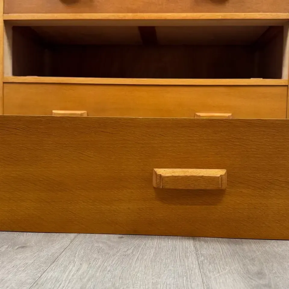 Furniture Vintage 20th Century Golden Oak Chest Of Drawers photo