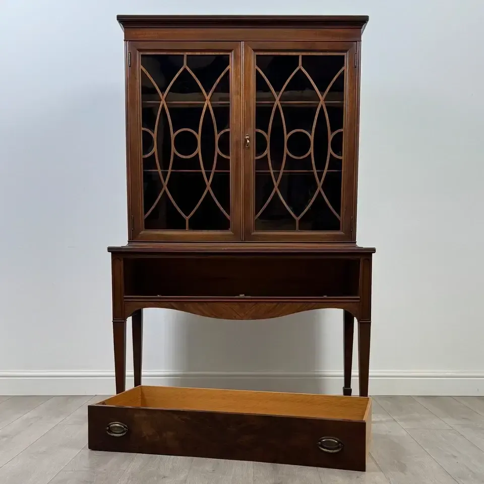 photo for sale Antique 20th Century American Display Cabinet In Mahogany