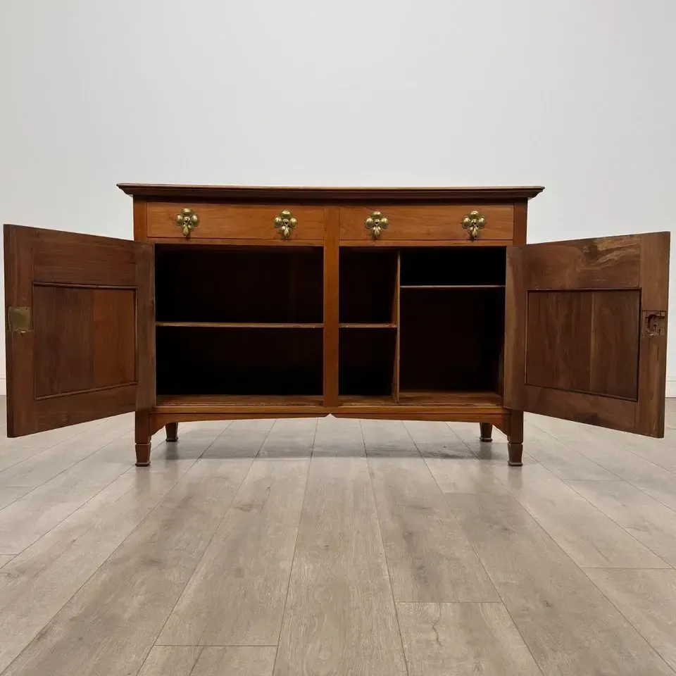 Antique 20th Century Art Nouveau Style Sideboard In Walnut photo furniture