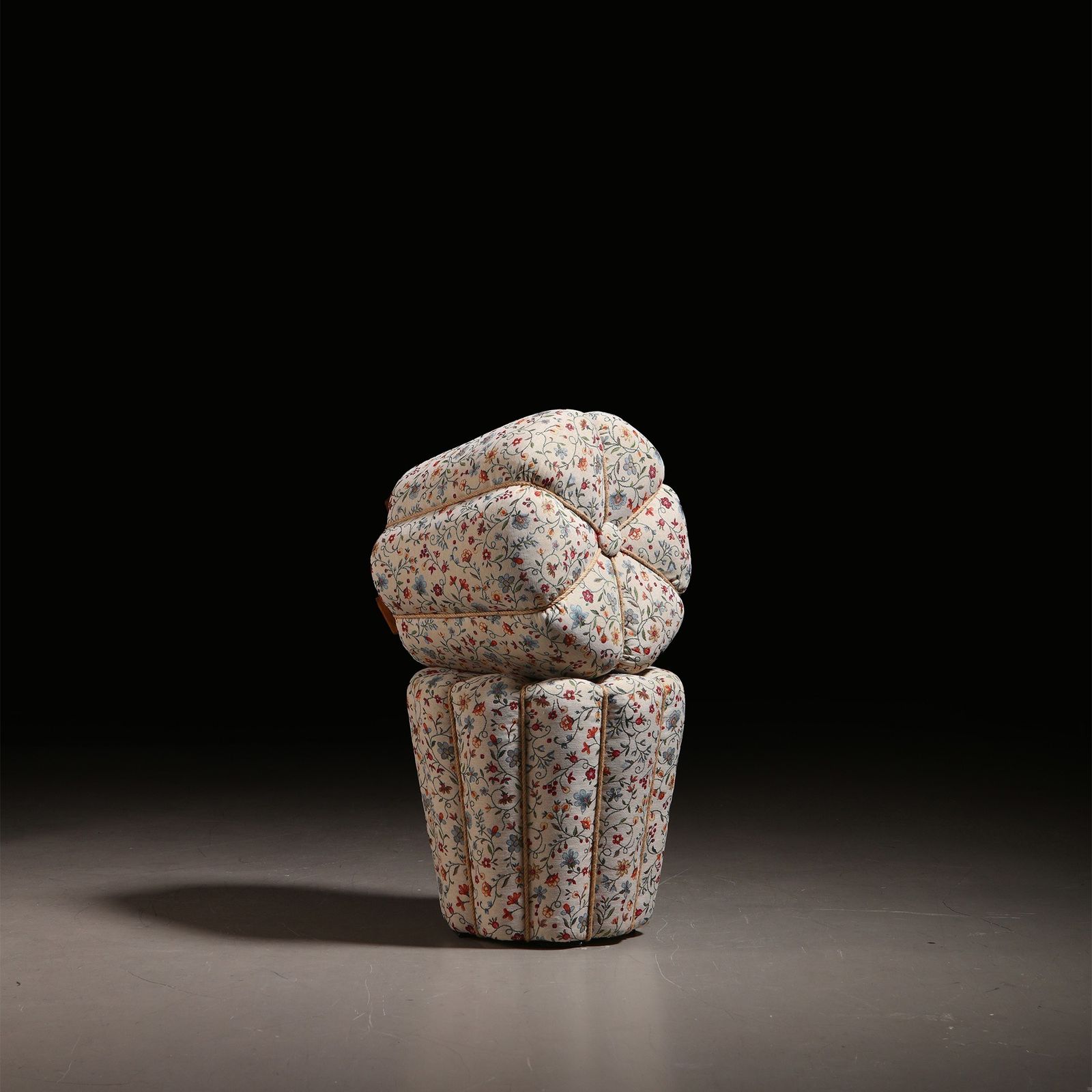 Jindřich Halabala Pair Of Art Deco Stools In Floral Fabric, 1930s