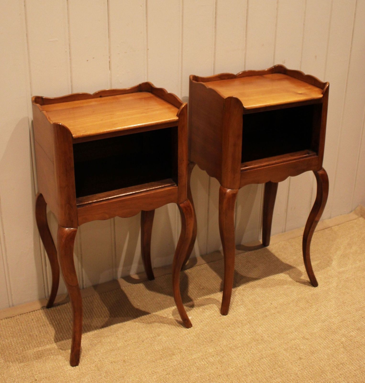 Pair Of French Cherry Wood Bedside Cabinets photo for sale