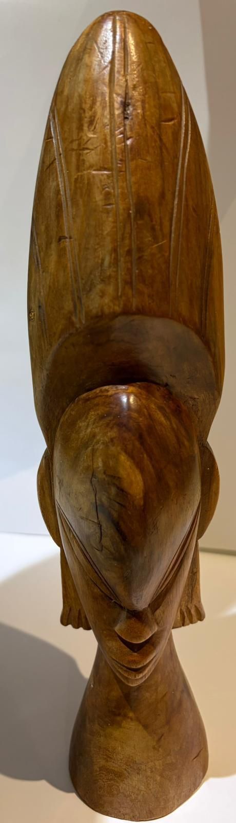 African Style Hand Carved Wooden Head Sculpture photo furniture