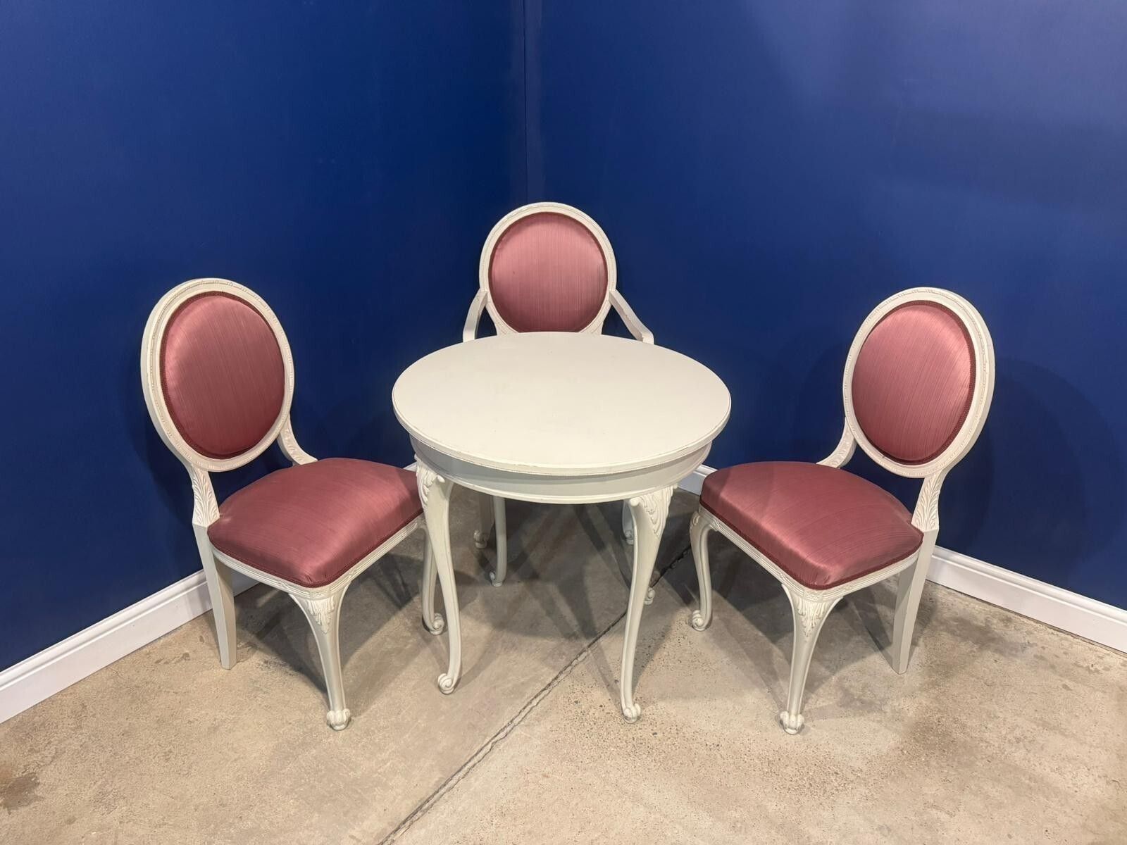 Vintage Baroque Diningtable And Chairs Ornate Purple French Shabby Chic. photo furniture
