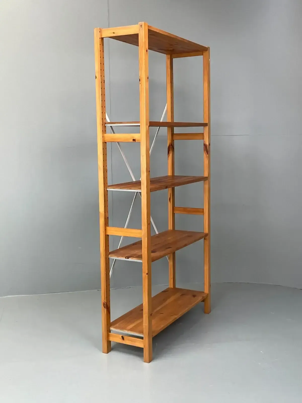 photo vinterior Pine Open Shelving Unit Adjustable Retro Scandi Solid