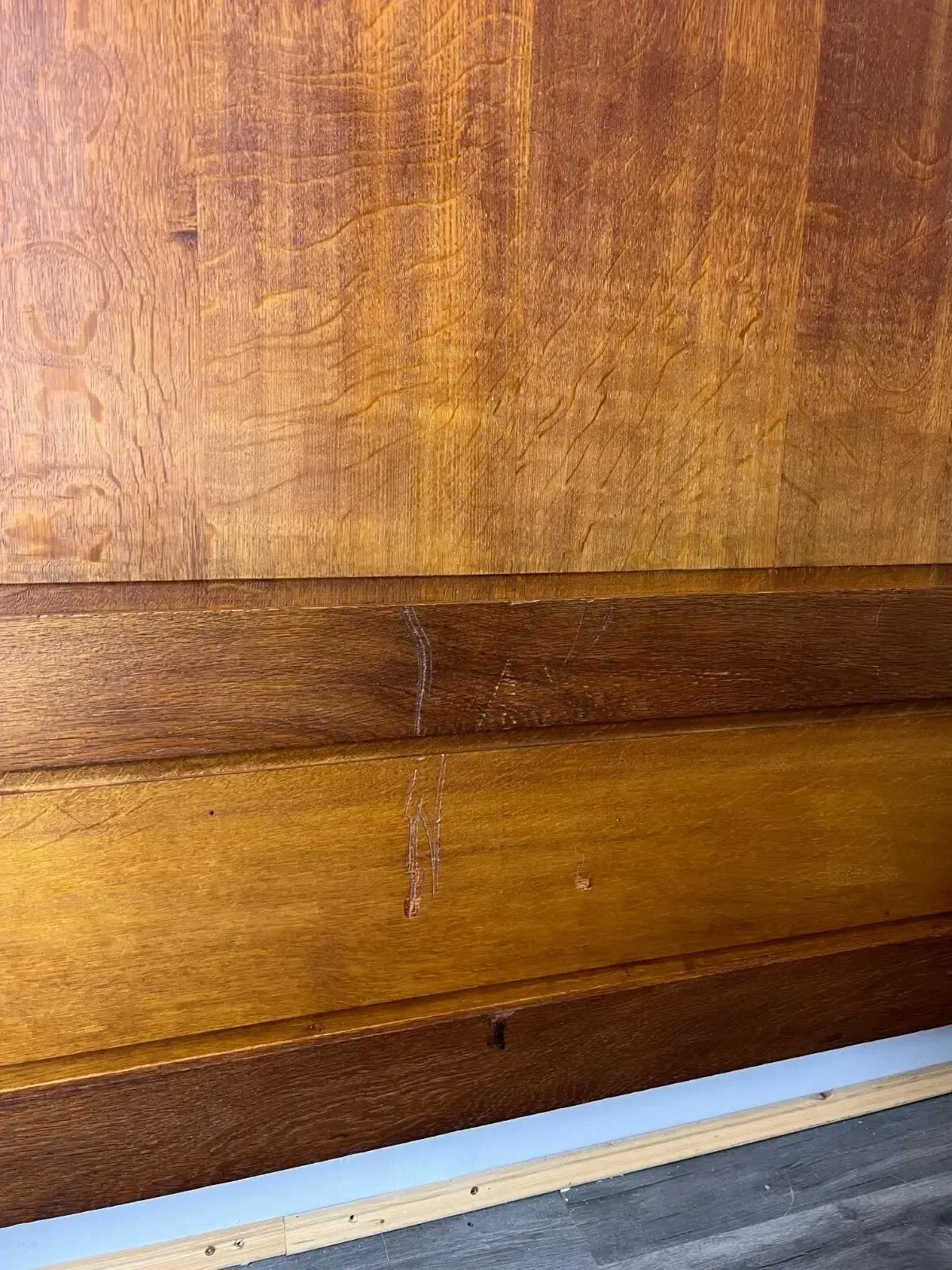 photo buy Bed Antique French Style Oak Double Bed Frame Carved Headboard Lot 2762
