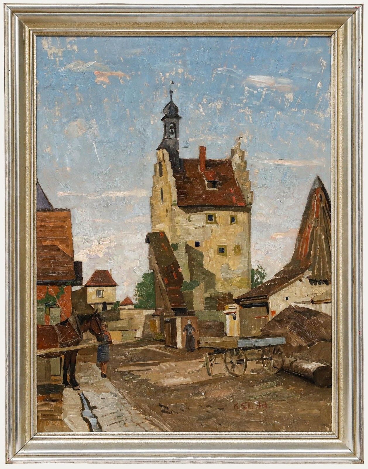 Karl Stretz (1900 1965)   Framed Mid 20th Century Oil, Franconian Village