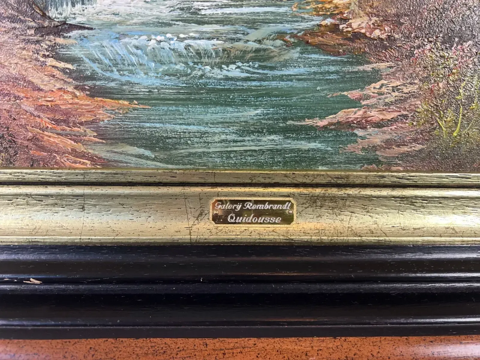 photo for sale Painting Vintage Oil Painting Framed Lake Mountains Scene 73cm X 83cm Lot 5052