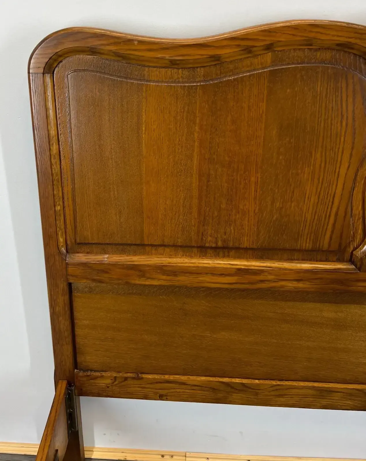 Bed Vintage French Louis XVI Style Oak Double Frame Carved Headboard Lot 2758 photo vintage