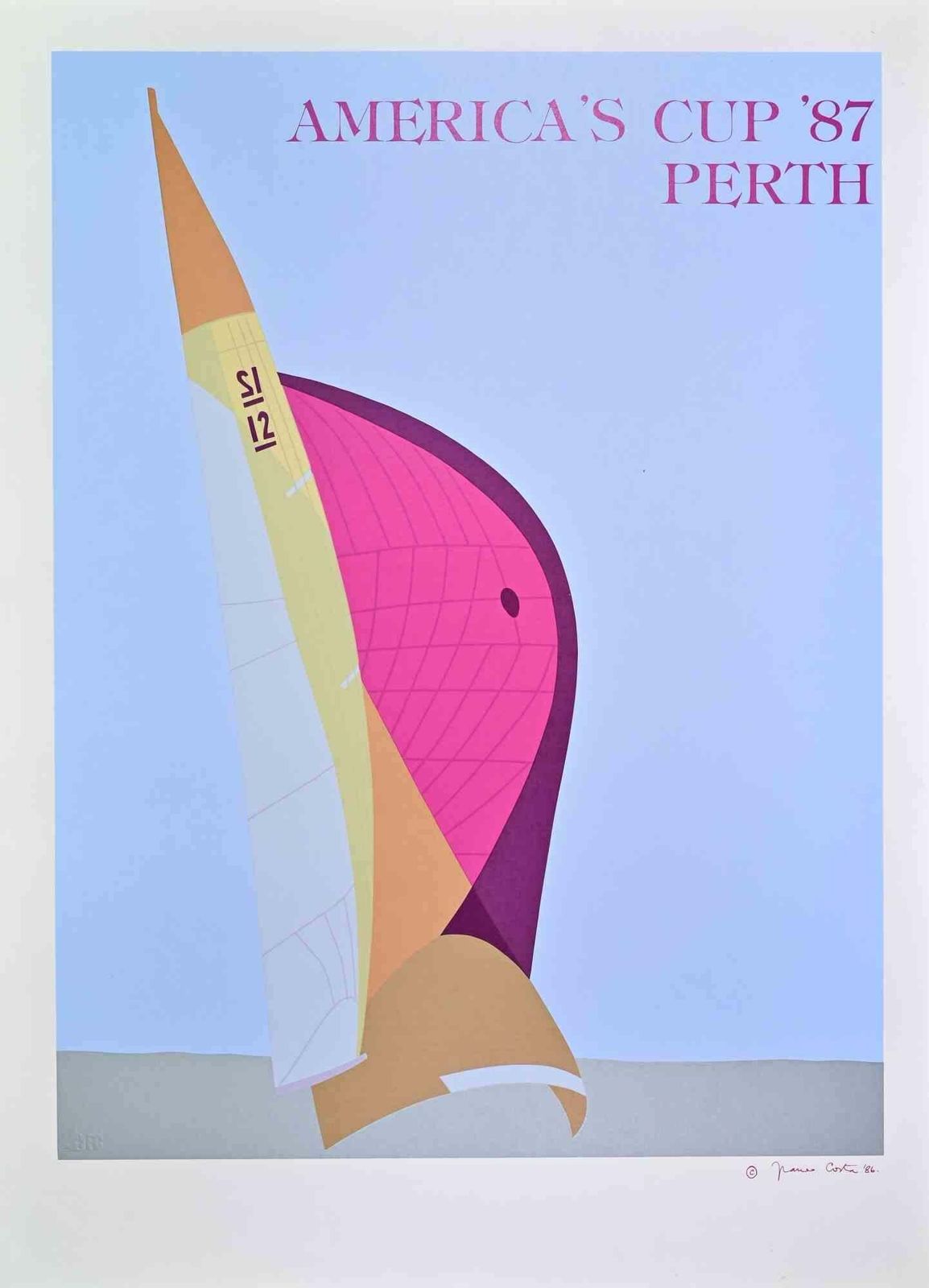 Franco Costa America's Cup '87 Perth   Screenprint By Franco Costa   1986.