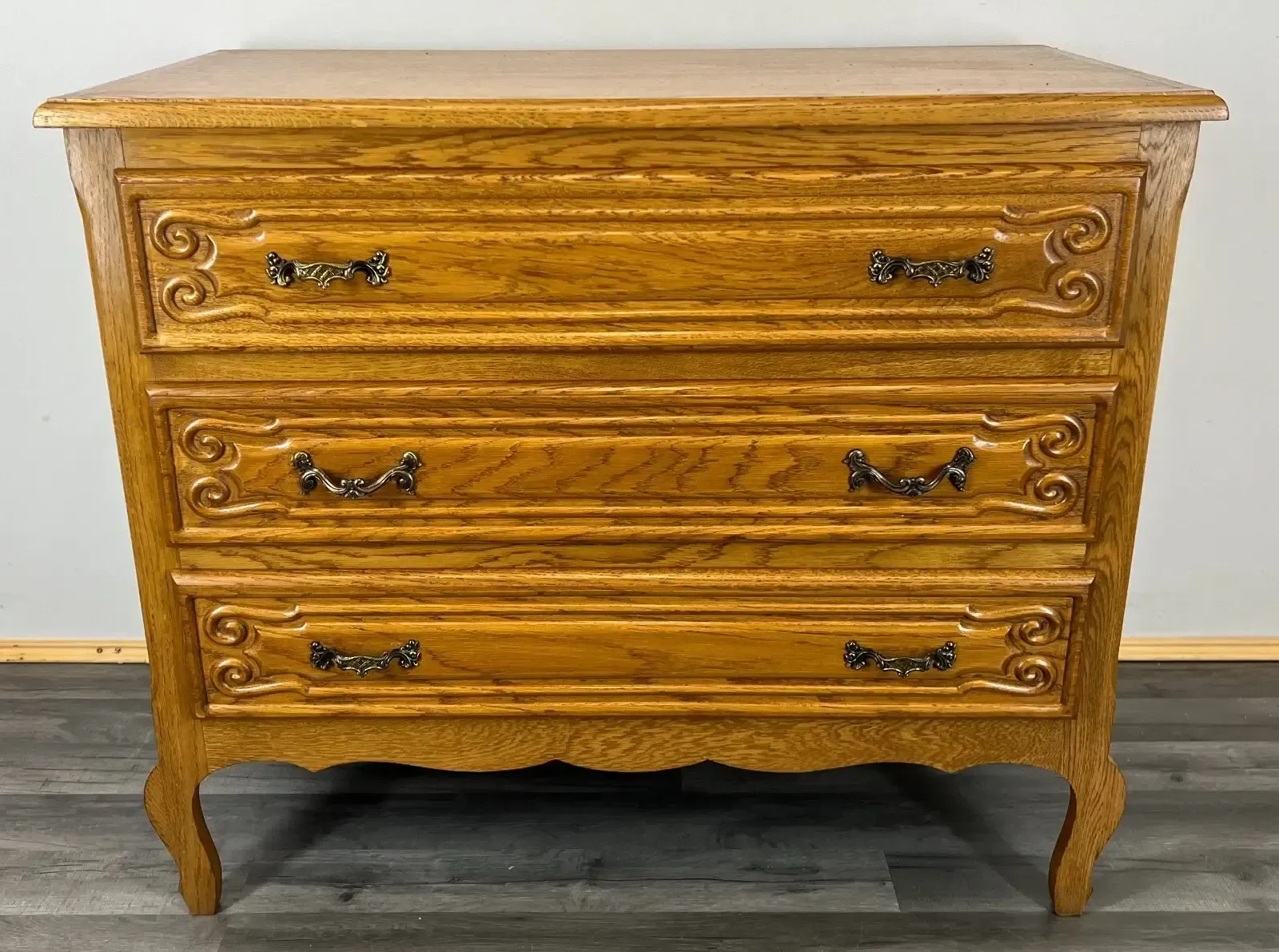 Chest Of Drawers Vintage French Louis XIV Style 3 Drawer Carved Cabinet Lot 2759 photo furniture