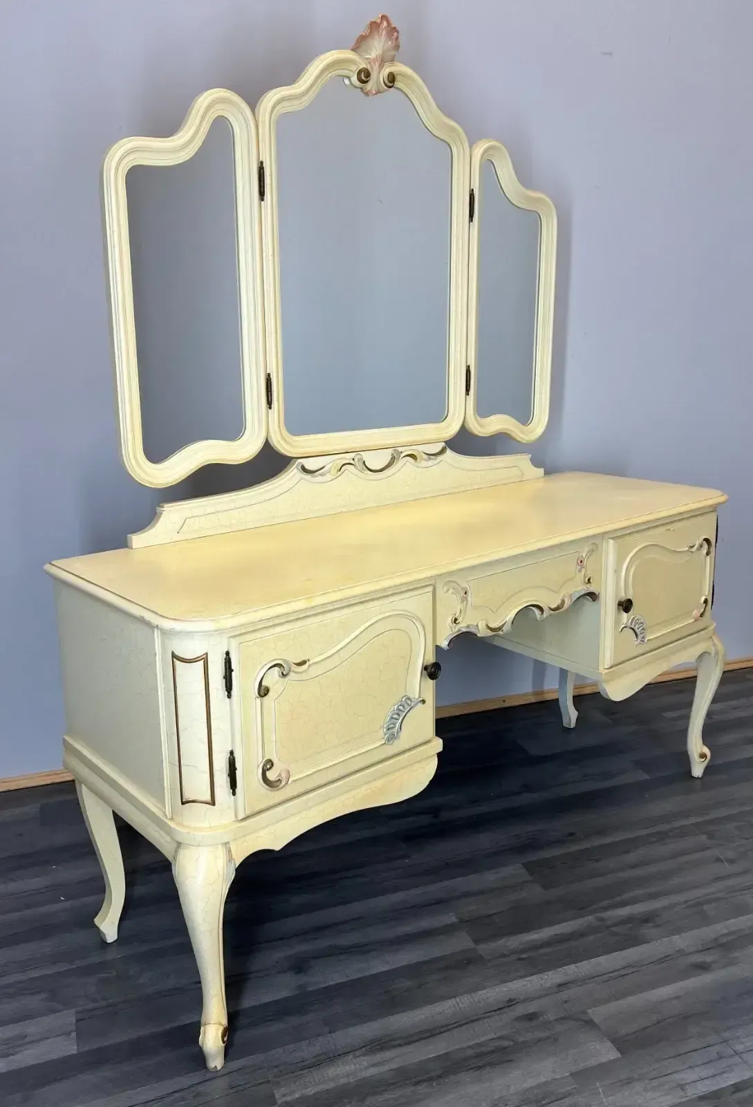 Dressing Table Vintage French Louis XVI Shabby Chic Vanity Table Makeup Lot 2755