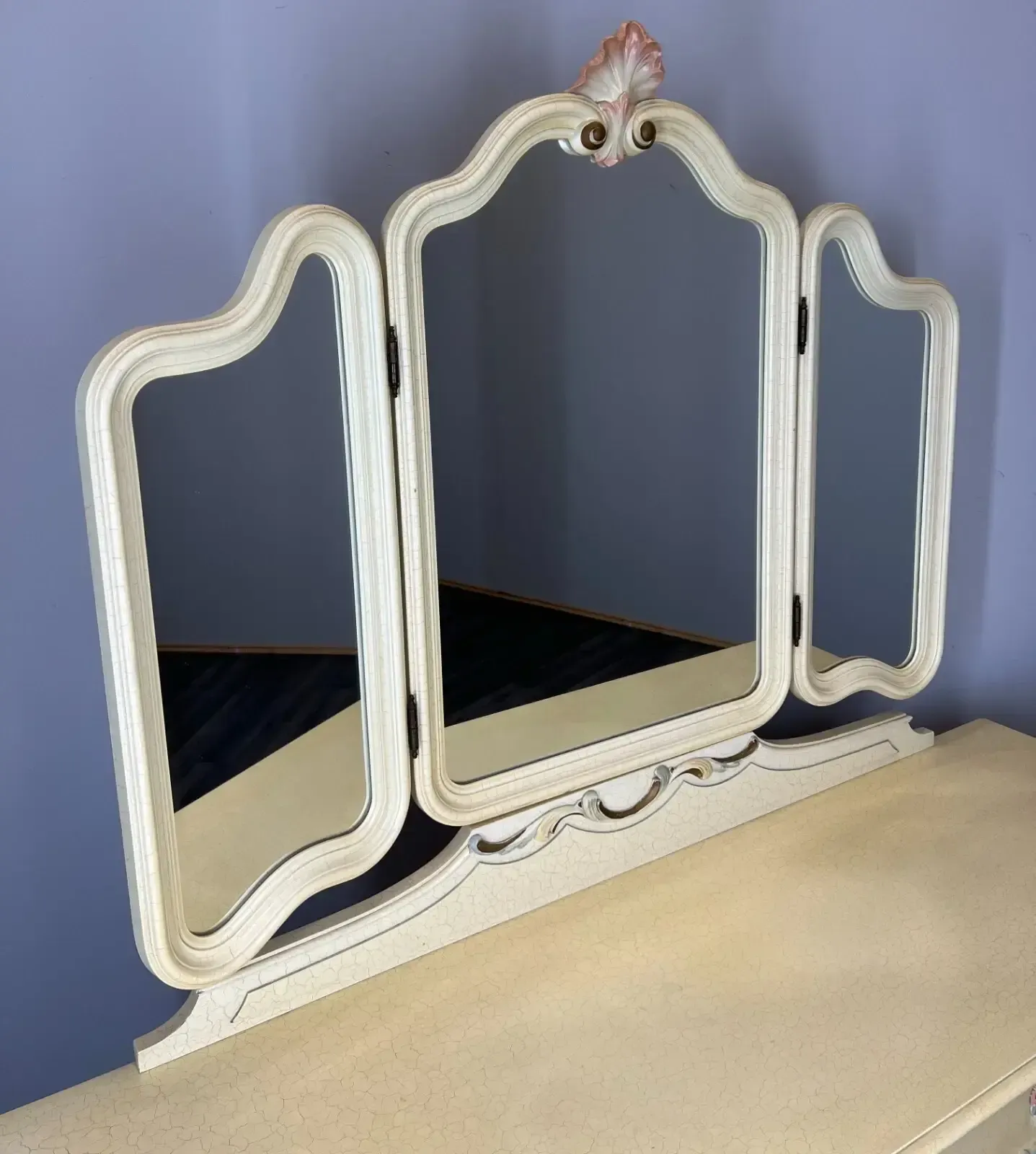 Dressing Table Vintage French Louis XVI Shabby Chic Vanity Table Makeup Lot 2755 photo for sale