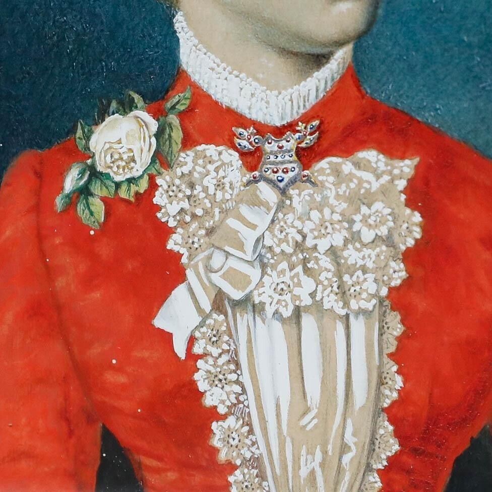 The Franquet Portraits   19th Century Gouache, Portrait Of A Franquet Lady photo vinterior