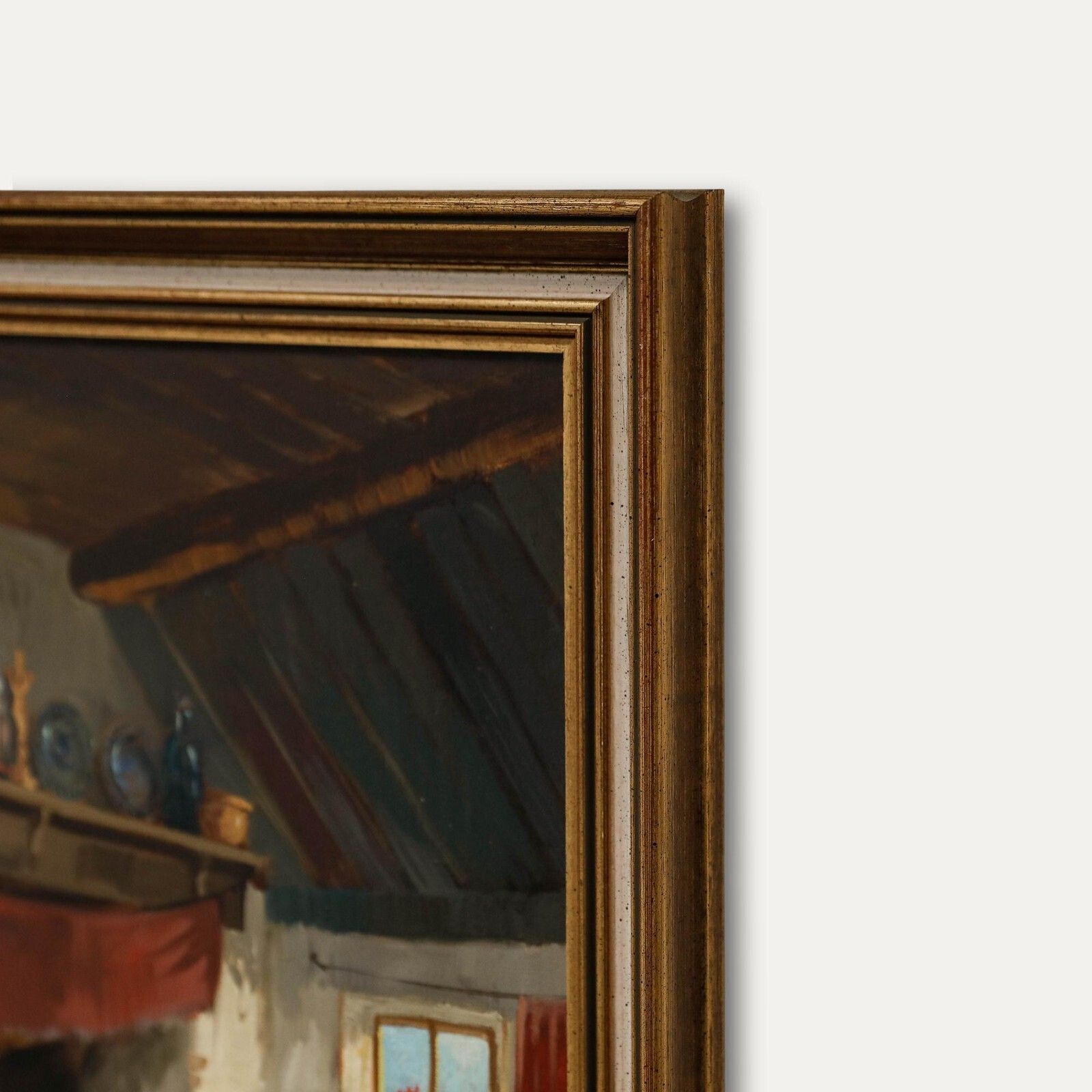 Willem Heijkoop (B.1942)   Framed 20th Century Oil, Sunlit Living Room photo vinterior