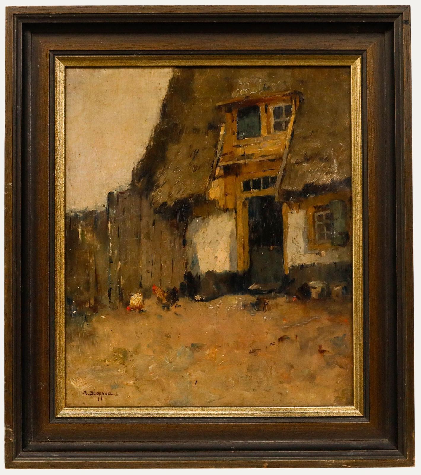 Anthony Bram Van Bloppoel (1879 1971)   Oil, Chickens In A Farmyard
