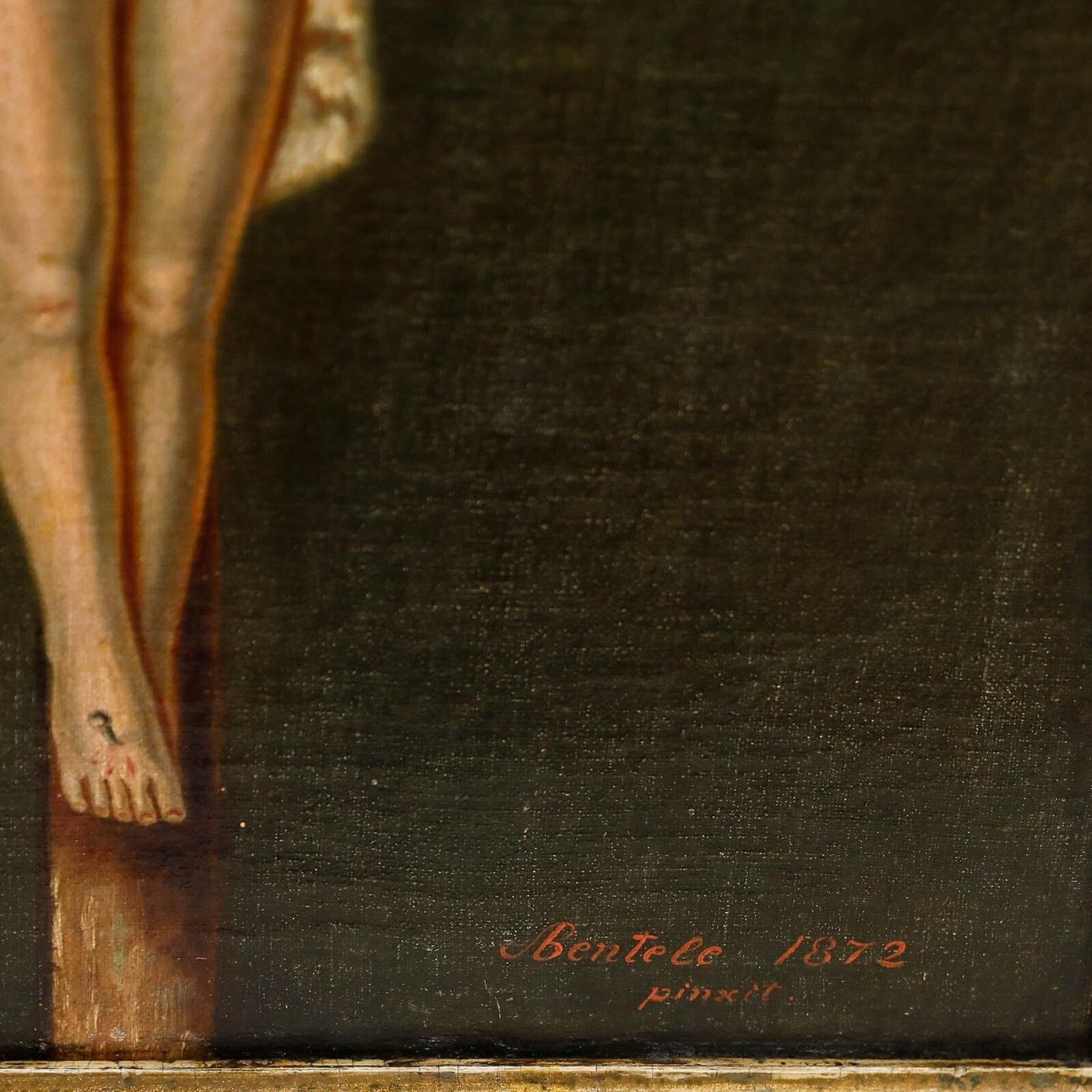 Fidelis Bentele (1830 1901)   Framed 1872 Oil, The Crucifixion Of Jesus Christ photo vinterior