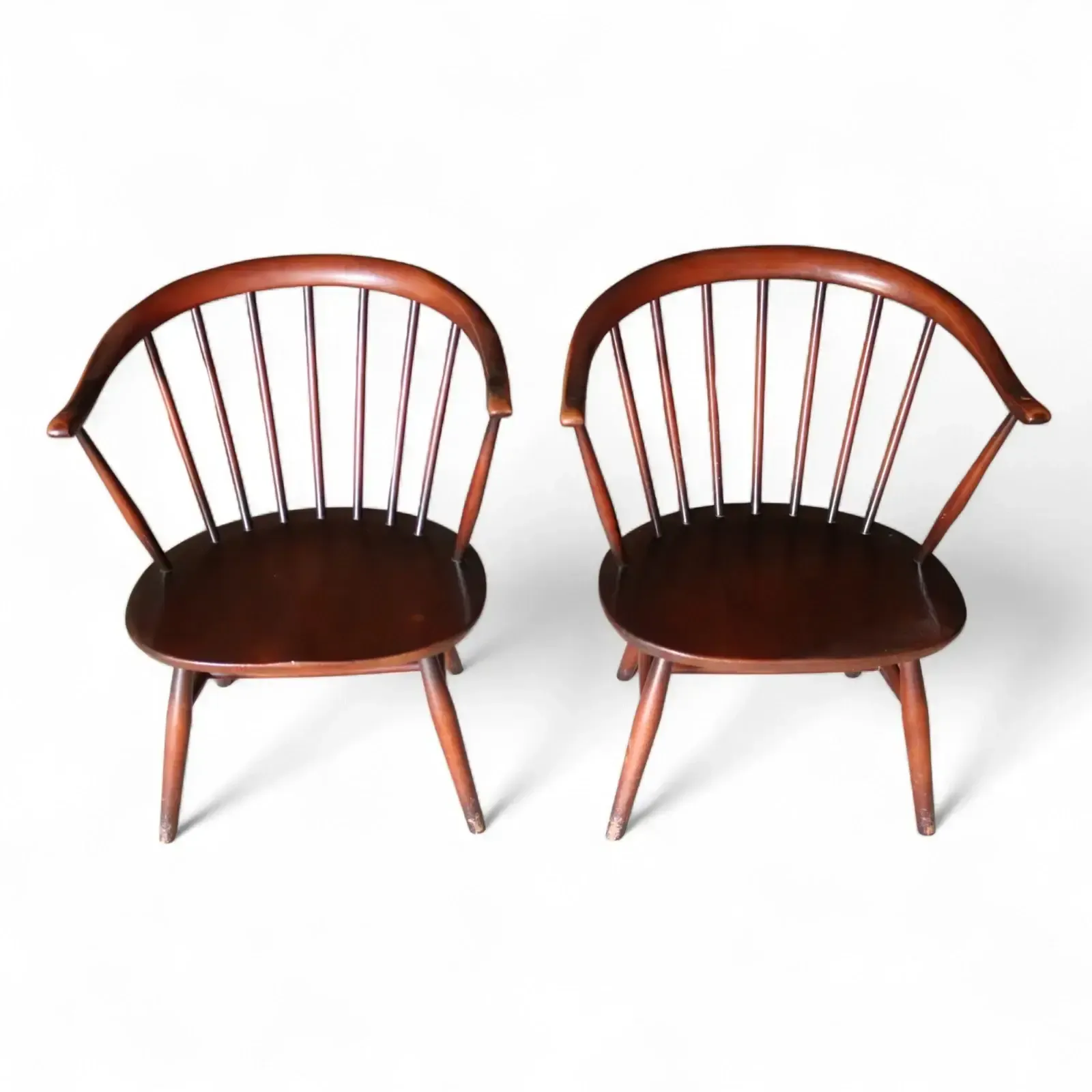 Pair Of Ercol 541 Cowhorn Low Fireside Lounge Chairs / Armchairs photo for sale