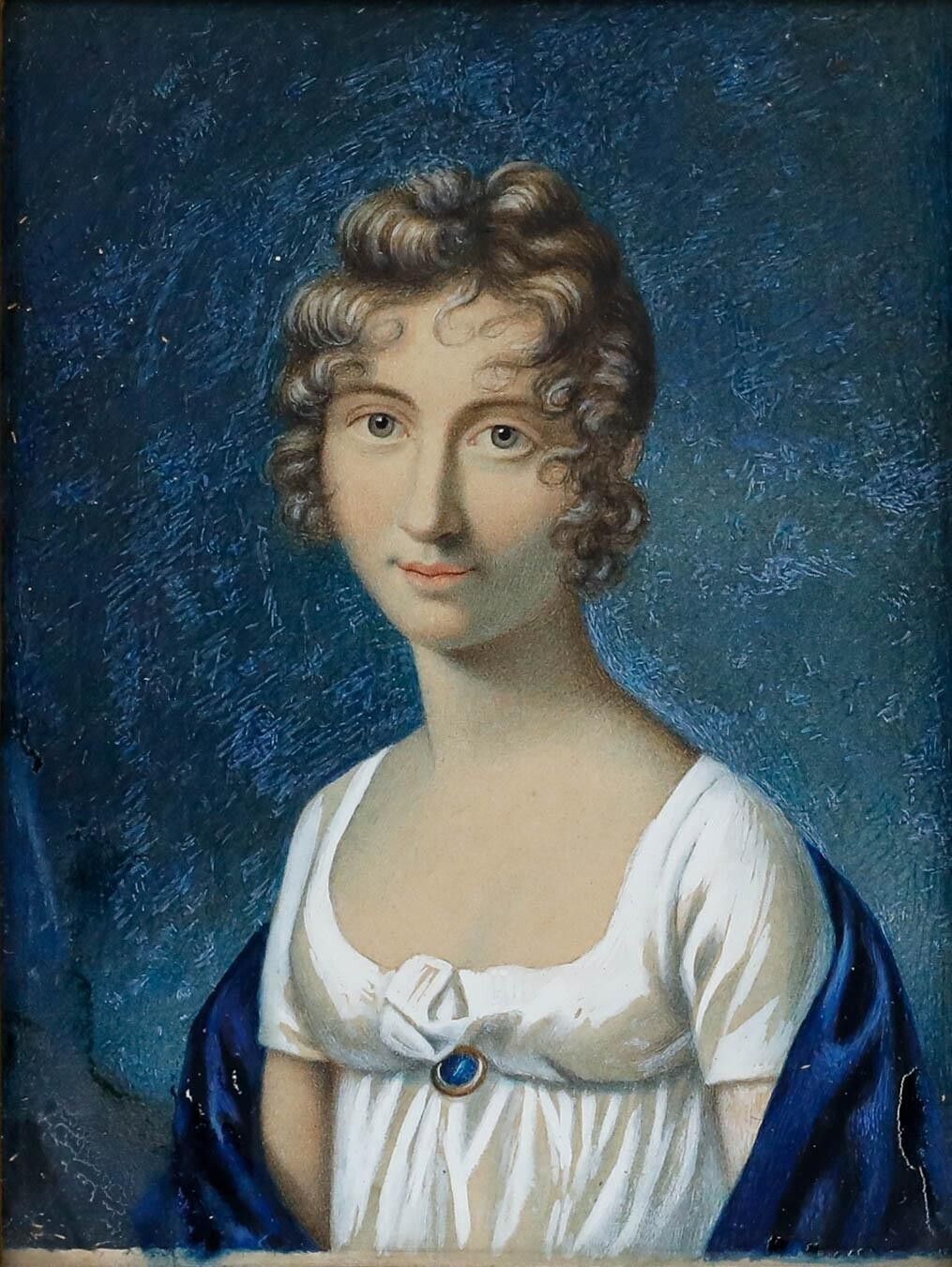 The Franquet Portraits   19th Century Gouache, Sophie Caroline Franquet photo for sale