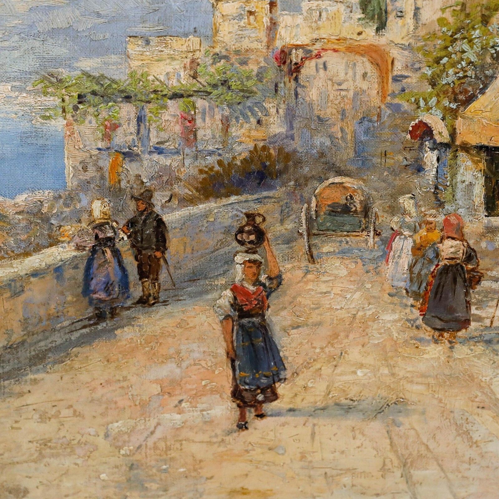 Attrib. Karl Theodor Wagner (1856 1921)   Framed Oil, Amalfi Coastline photo buy