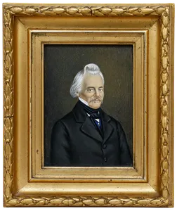 The Franquet Portraits   19th Century Gouache, Friedrich Franquet I photo furniture