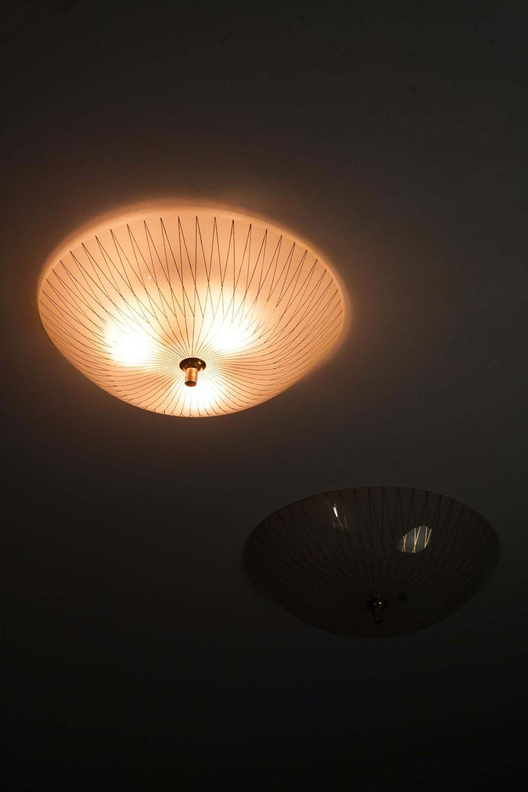 Pair Of Model 71 005 Flush Mounts, Lisa Johansson Pape, Orno Oy, 1950/1960s photo Lighting