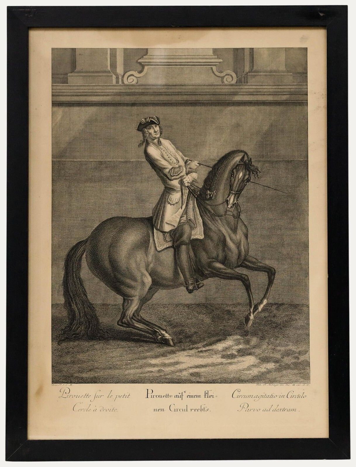 Johann Elias Ridinger (1698 1767)   Engraving, Pirouette On The Small Circle