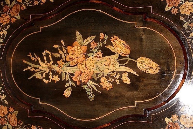 photo vinterior Pair Of Furniture Napoleon III Inlaid 19th