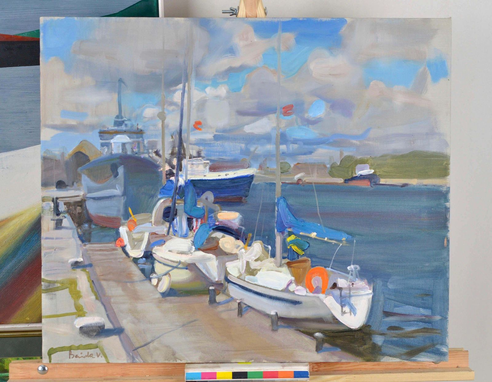 Valery Bayda Port. Painting By Valery Bayda. Oil On Canvas. 55x65 Cm. Signed photo for sale