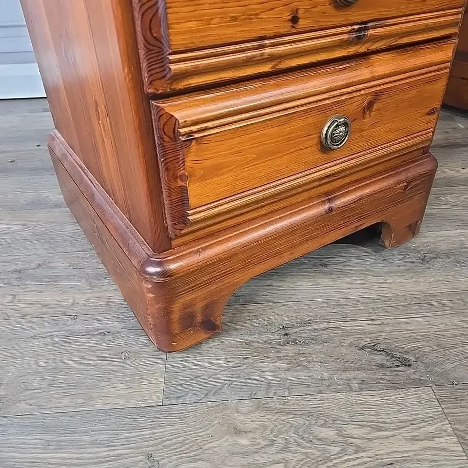 Vintage Ducal Dressing Table Pine Twin Pedestal Desk Solid Wood 9 Drawer Writing photo vintage