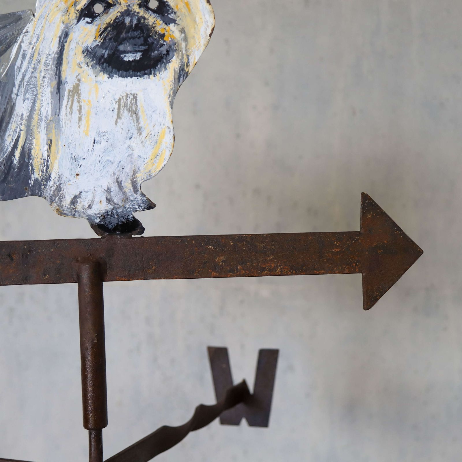 Tibetan Terrier Weather Vane, English Folk Art Metalwork, Circa 1970 photo 525.0