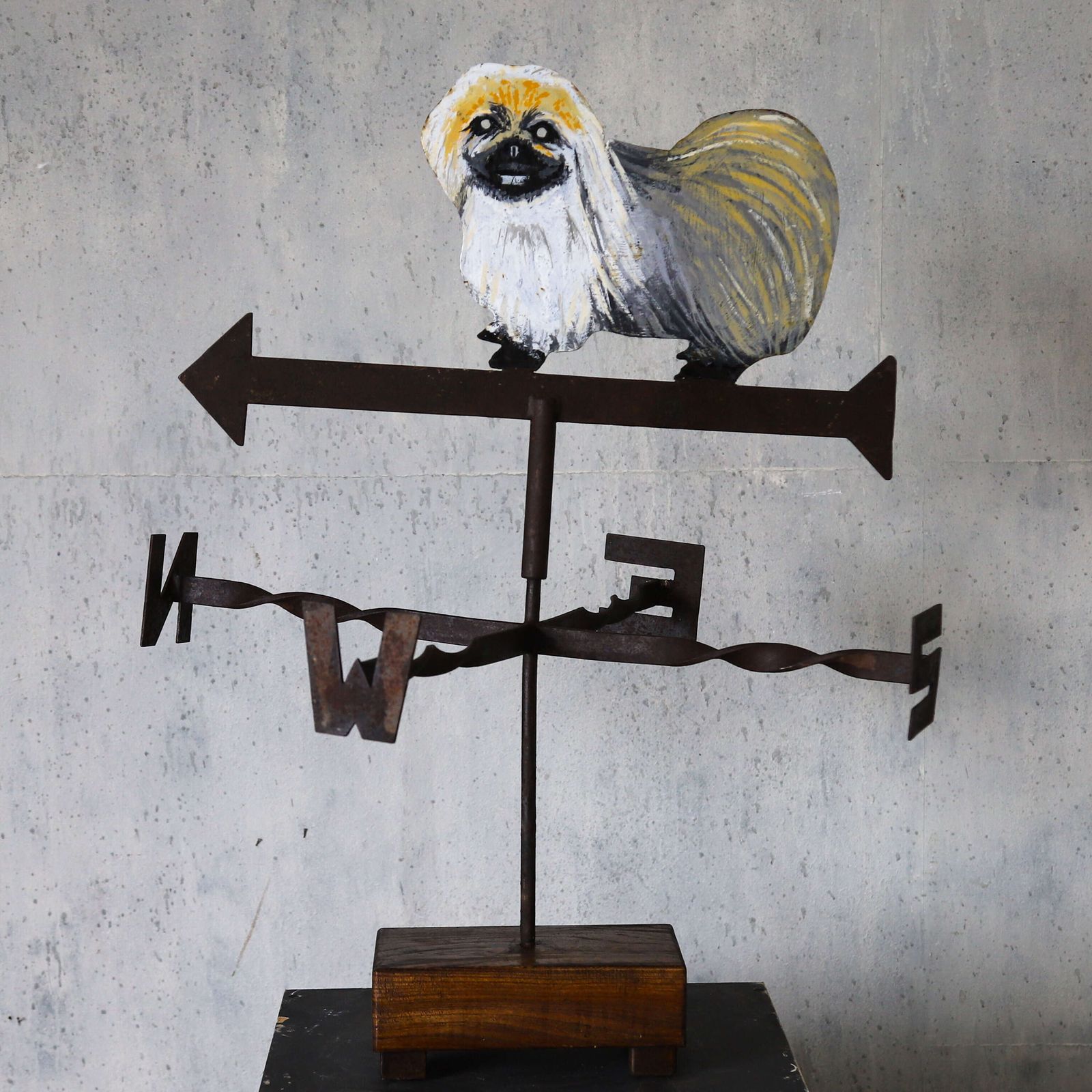 Tibetan Terrier Weather Vane, English Folk Art Metalwork, Circa 1970 photo buy