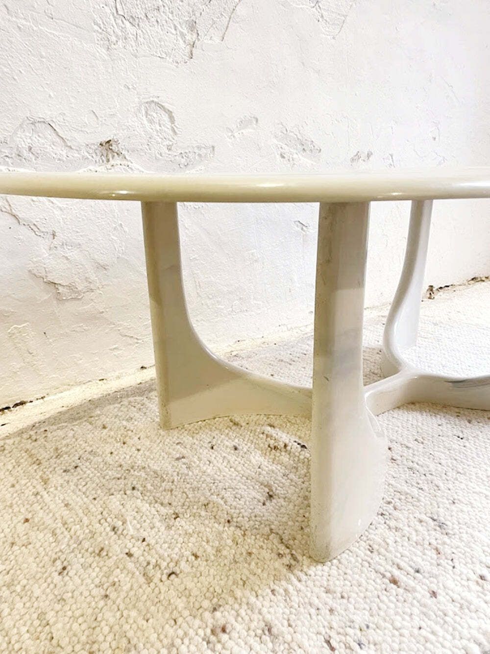 Vintage Marmorino Salontafel Met Sculpturale Basis – Danish Modern Stijl 1991 photo buy