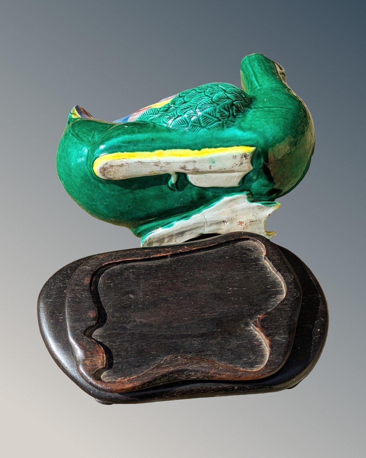 photo furniture Good Large Pair Chinese Porcelain Ducks Ming Style Sancai Glaze