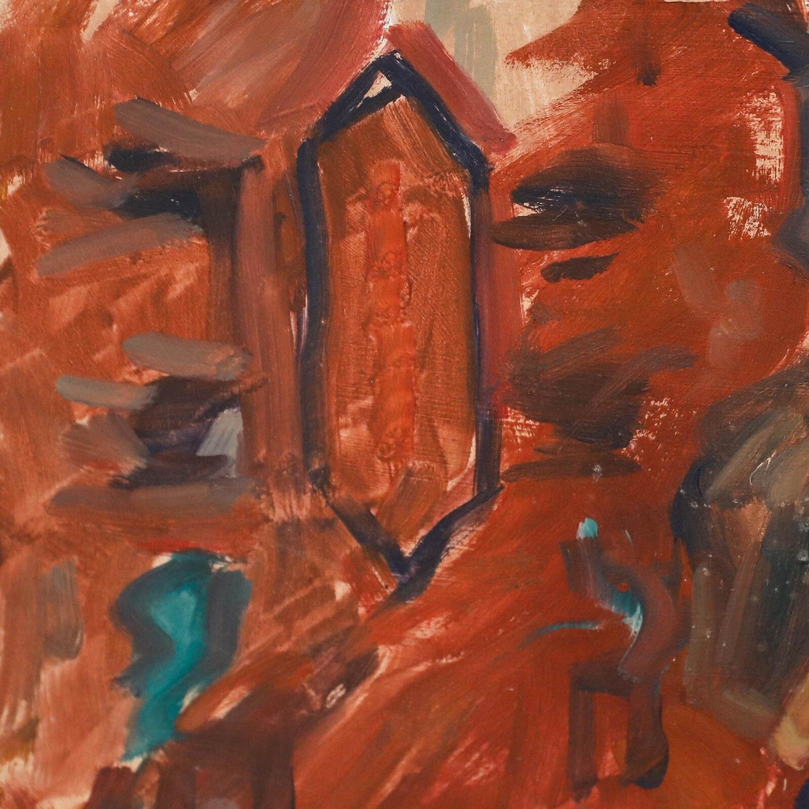 photo furniture Pauline Plummer (B.1933)   Framed 20th Century Oil, Nude On Red Textile