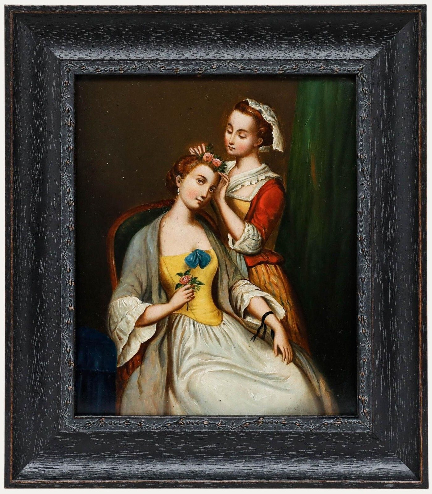 Framed Early 19th Century Oil   Floral Finishes