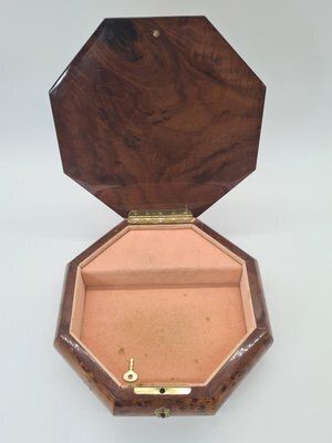 Large Music Box In Marquetry And Burl Veneer, Italy, 1960s 1970s photo for sale