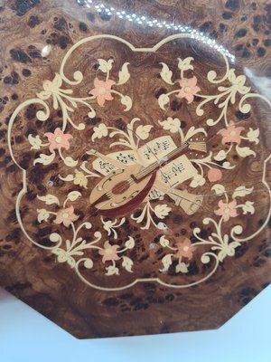 Large Music Box In Marquetry And Burl Veneer, Italy, 1960s 1970s photo vinterior