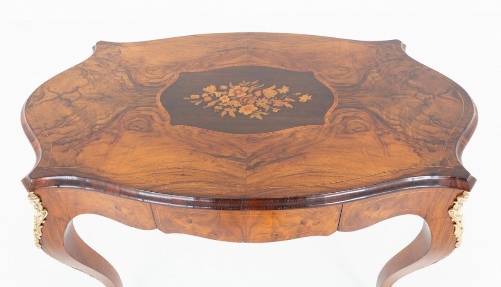 Louis XV Revival Centre Table Marquetry Inlay 1860 photo vintage