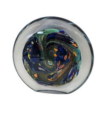Art Glass Paperweight By Rollin Karg, 1990s