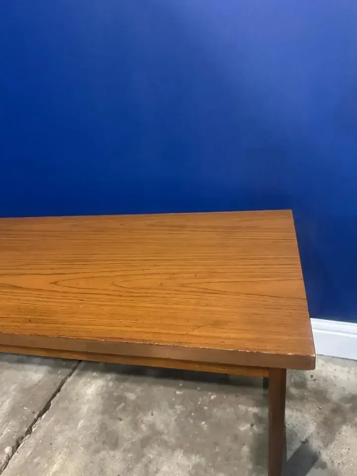 Vintage Teak Coffee Table By Europa Low Mid Century Side Table Plant Stand photo Furniture