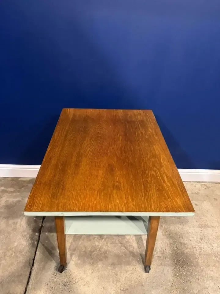 Furniture Vintage Formica Table And Chairs Green Blue 1950s Mid Century Kitchen Larder photo