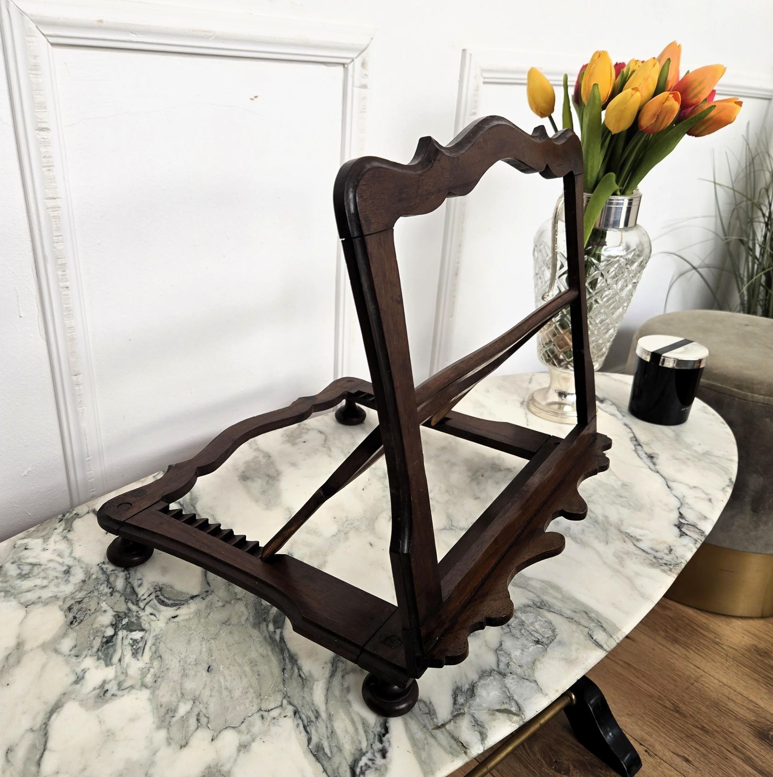 Italian Carved Wood Decorated Adjustable Lectern Book Stand Rest photo 391.0