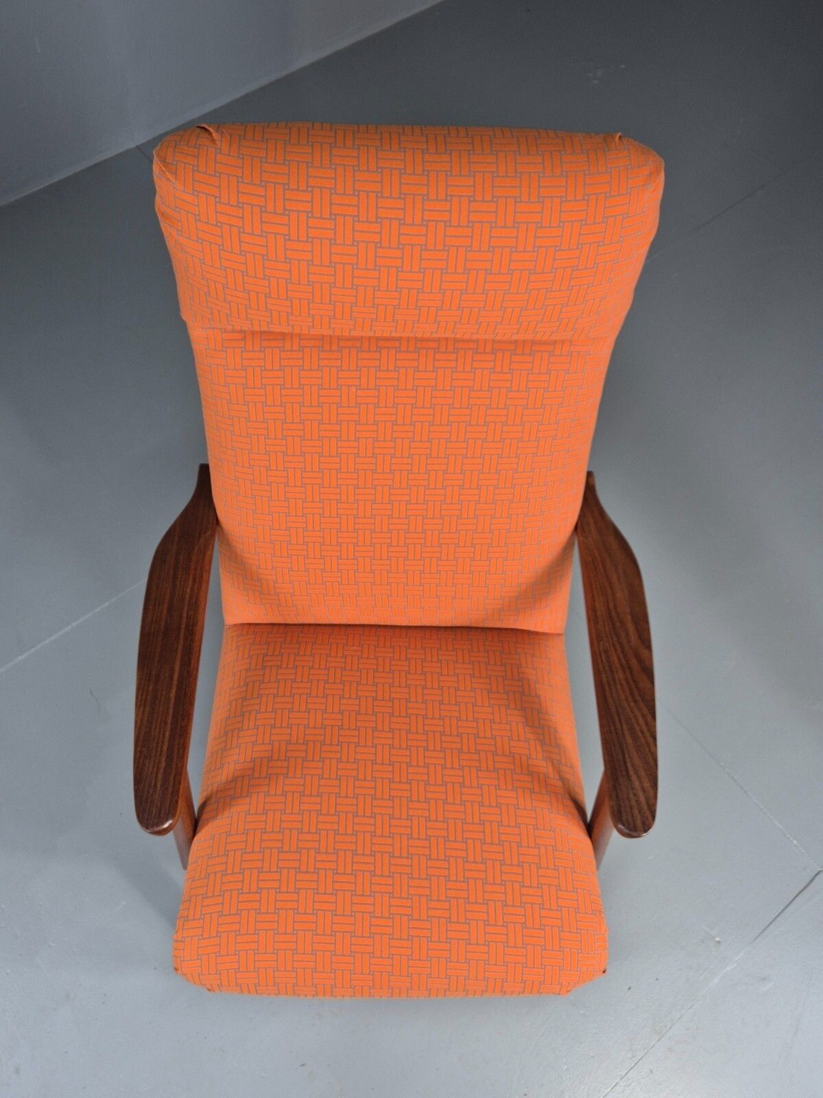 Vintage Danish Lounge Chair Teak Frame Mid Century New Upholstery photo buy