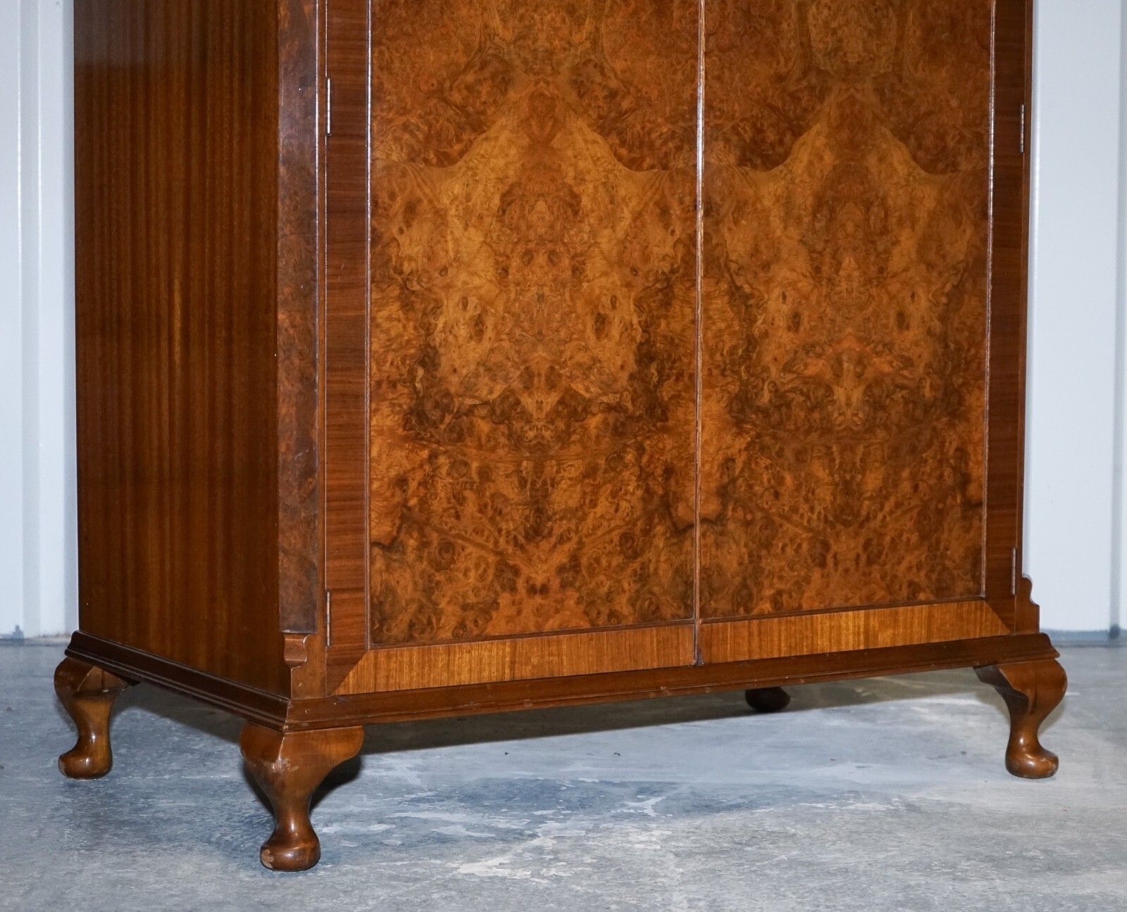 Art Deco 1920's Queen Anne English Burr Walnut Two Door Wardrobe photo 1350.0