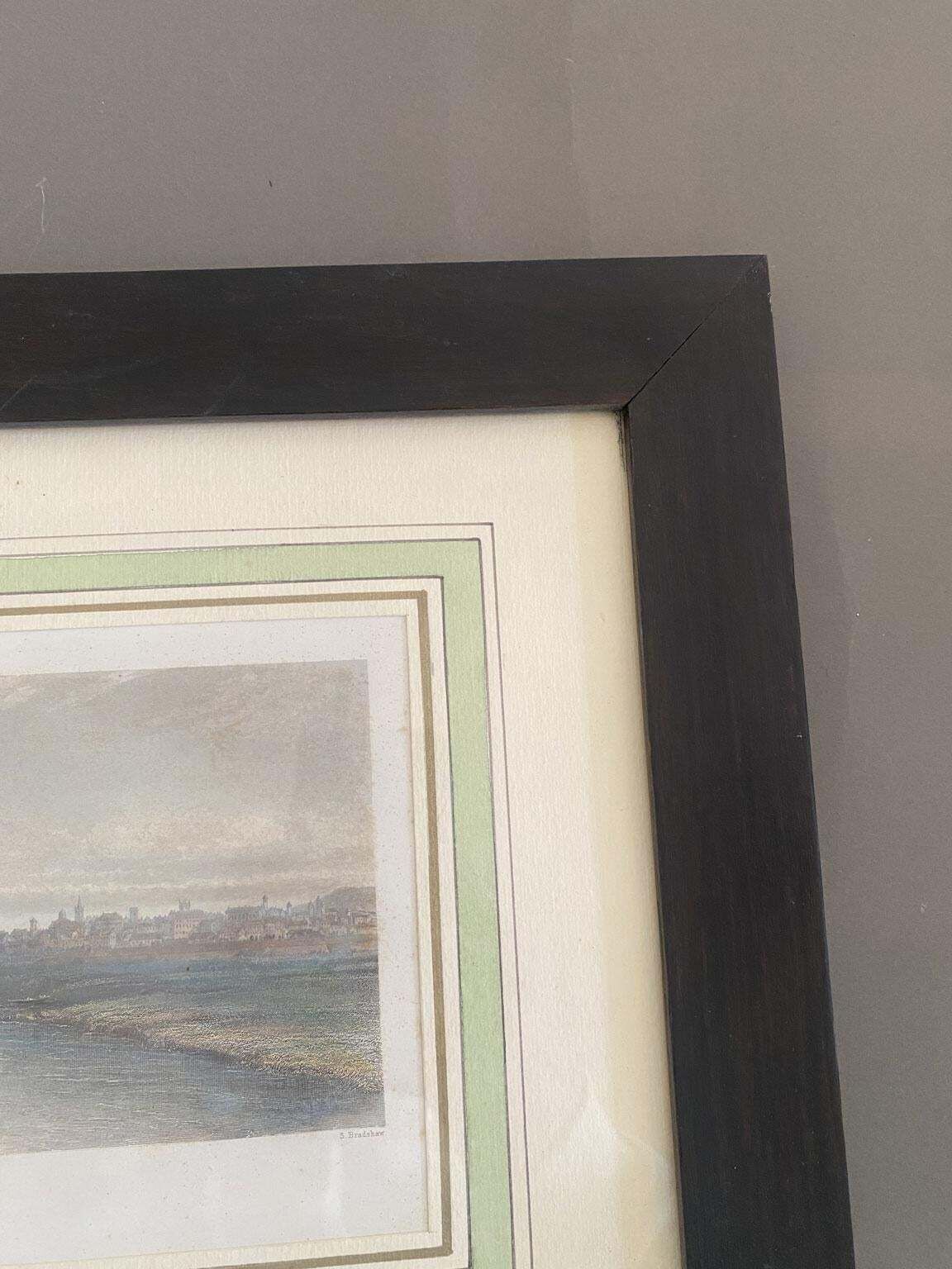 Antique Italian Color Landscape Print On Paper, 1850 By Samuel Bradshaw photo Art