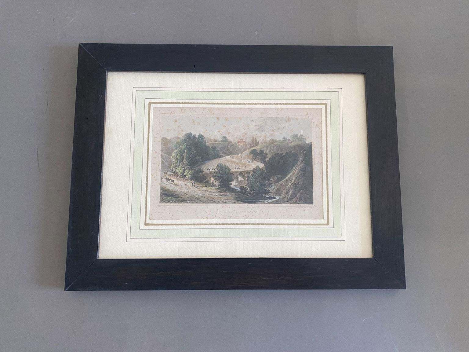 Italian Tuscany Lanscape Color Print On Paper By Elisabeth Frances Betty, 1816 photo furniture