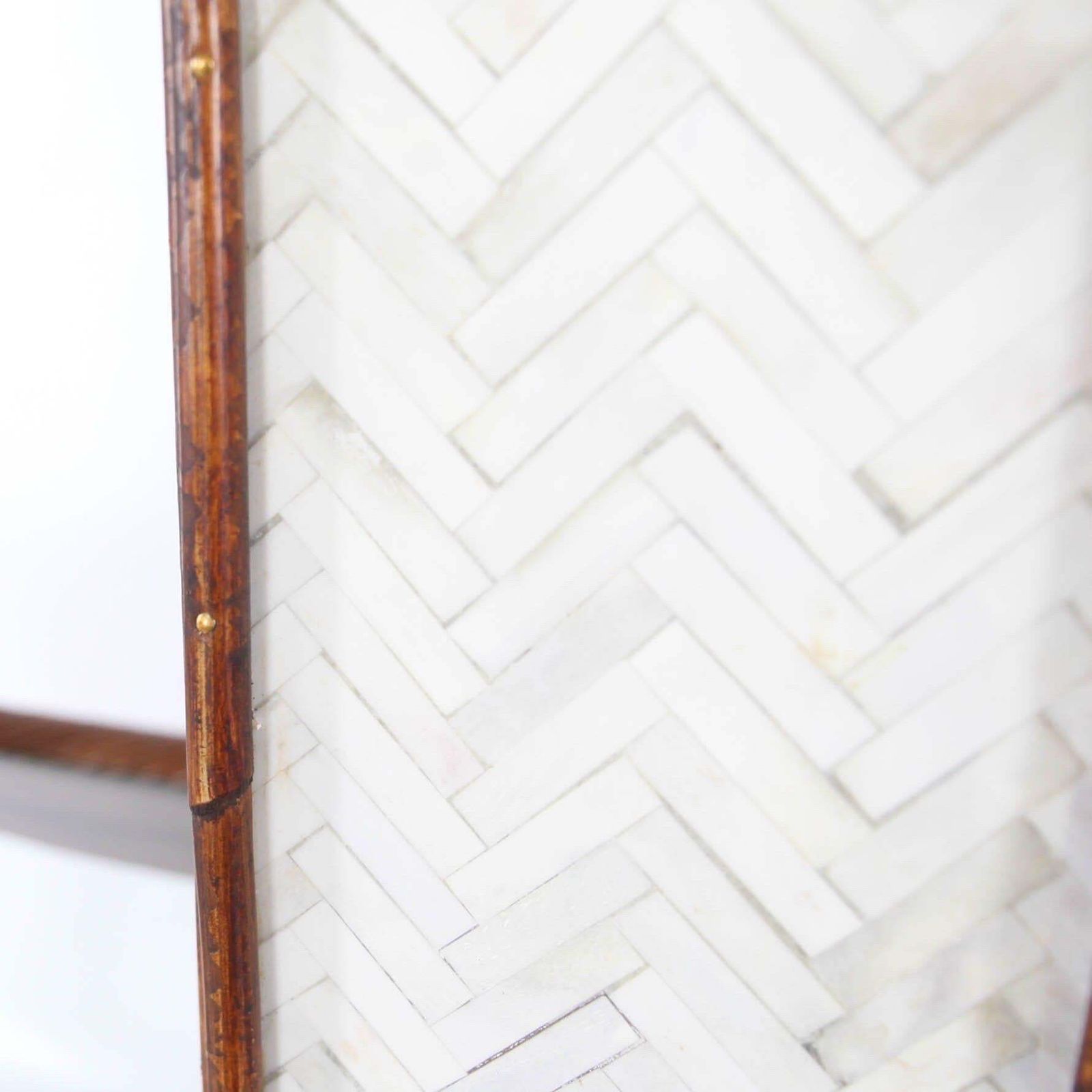 Pair Of Bones Marquetry And Rattan Lamps photo buy