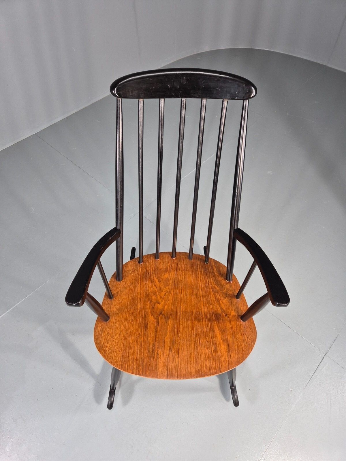 photo for sale Vintage Ilmari Tapiovaara Rocking Chair Teak Beech Asko Mcm Retro